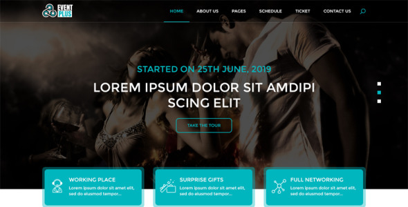 PSD шаблон на тему организатор событий