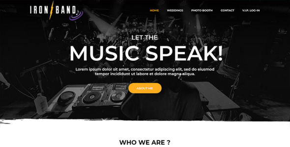 PSD шаблон на тему музыкальная группа