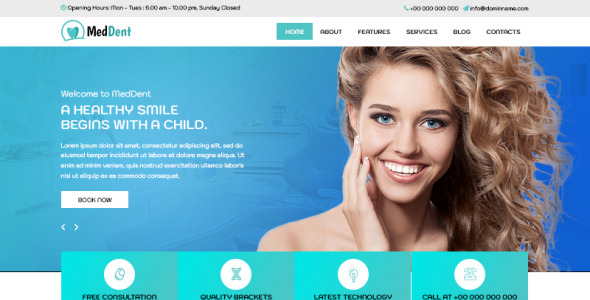 PSD шаблон на тему стоматология