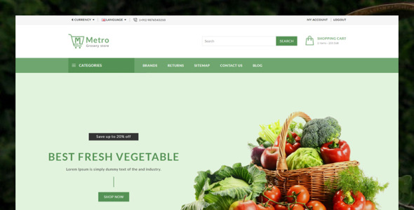 metro бакалея и овощи шаблон opencart
