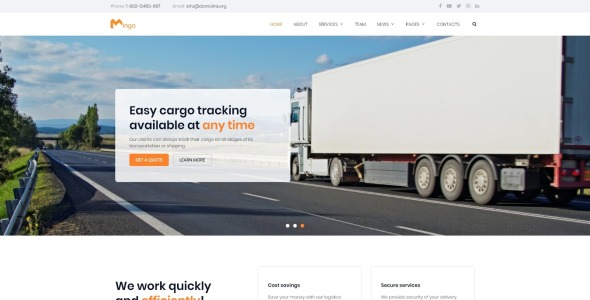 услуги доставки многостраничный чистый html шаблон сайта