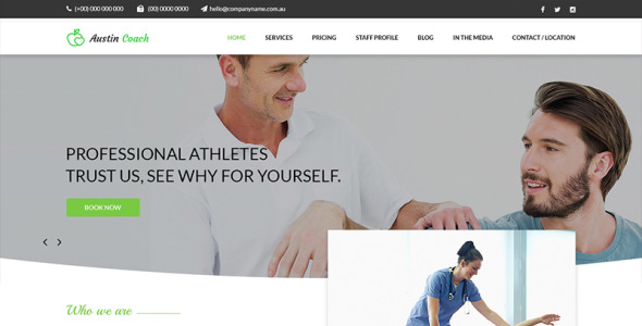 PSD шаблон на тему фитнес