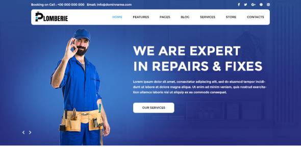 PSD шаблон на тему сантехника