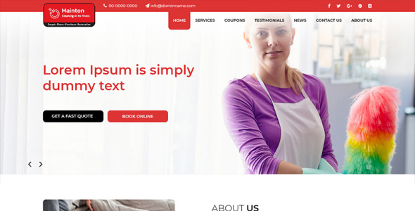 PSD шаблон на тему клининговая компания