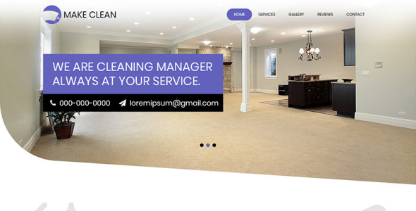 PSD шаблон на тему клининговая компания