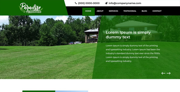 PSD шаблон на тему стрижка газона