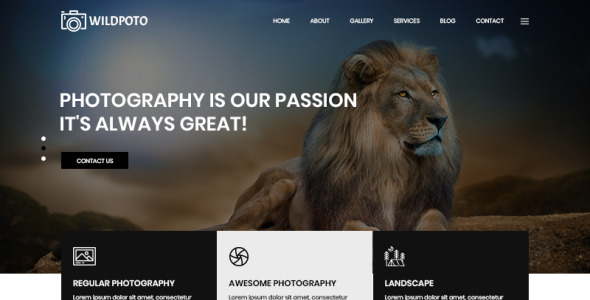 PSD шаблон на тему фотостудия