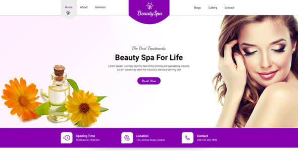 Адаптивный PSD шаблон на тему салон красоты