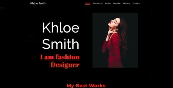 шаблон целевой страницы резюме личного портфолио