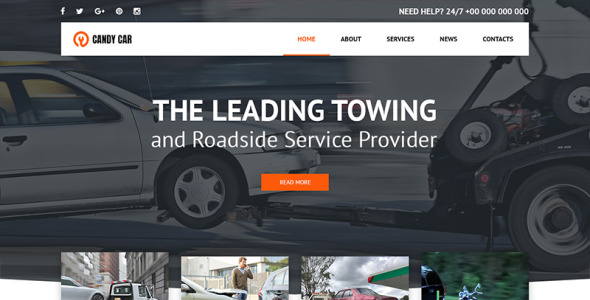 PSD шаблон на тему буксировка авто