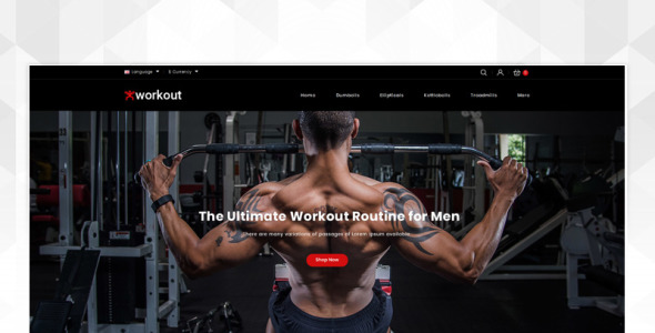 шаблон opencart для фитнес-магазина