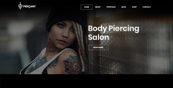 PSD шаблон на тему аксессуары для пирсинга