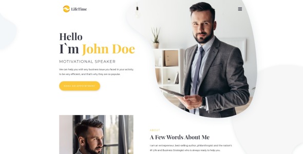 мотивационный динамик чистый многостраничный шаблон сайта html5