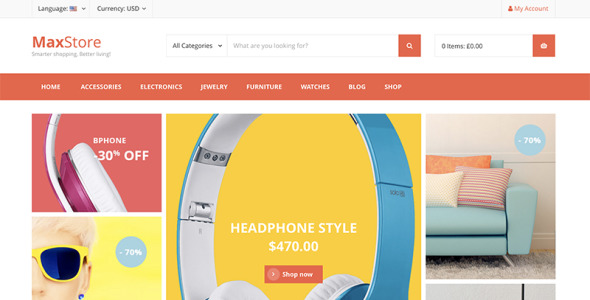 тема max store woocommerce