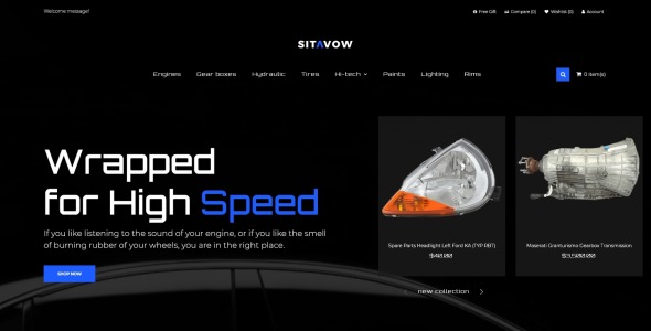 автозапчасти чистый шаблон opencart