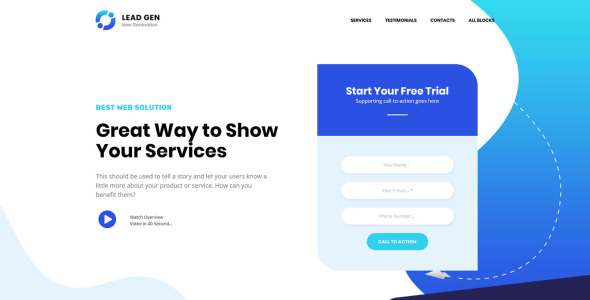 шаблон целевой страницы лидогенерации