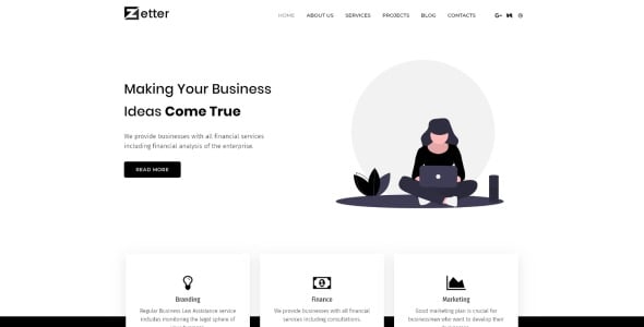 бизнес - многоцелевая черно-белая тема wordpress elementor theme