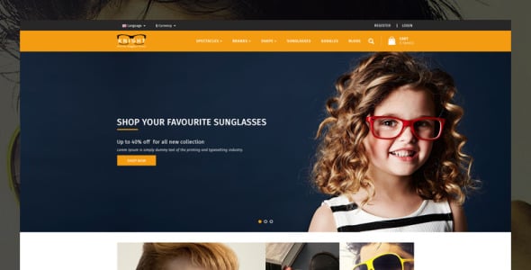knight goggles and sunglasses store шаблон opencart