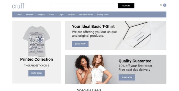 рубашка многостраничный современный шаблон opencart