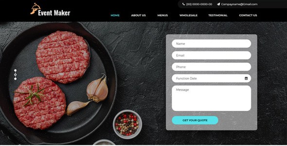 PSD шаблон на тему фуршет