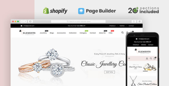 элементы ювелирный магазин shopify тема