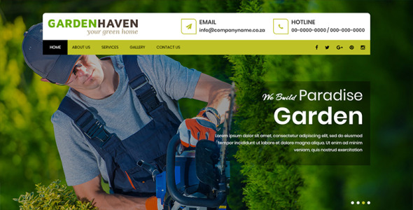 PSD шаблон на тему садоводство