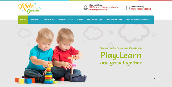 PSD шаблон на тему средняя школа