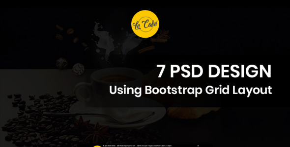 PSD шаблон на тему кофейня