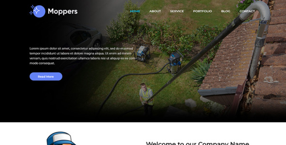 PSD шаблон на тему клининговая компания