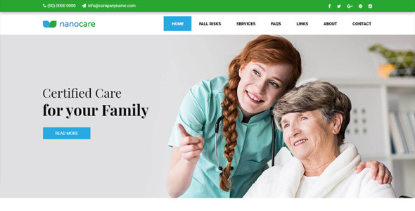 PSD шаблон на тему уход за престарелыми