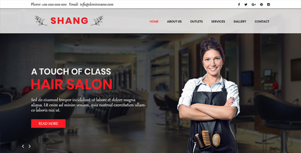 PSD шаблон на тему парикмахерская