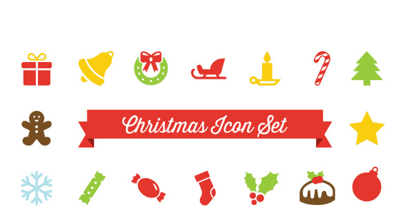 Набор иконок на тему рождество