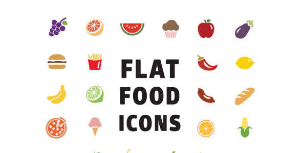 Набор иконок на тему напитки и еда