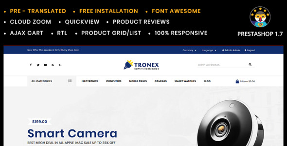 тема prestashop tronex electronics