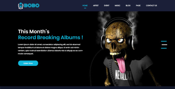 PSD шаблон на тему музыкальный магазин