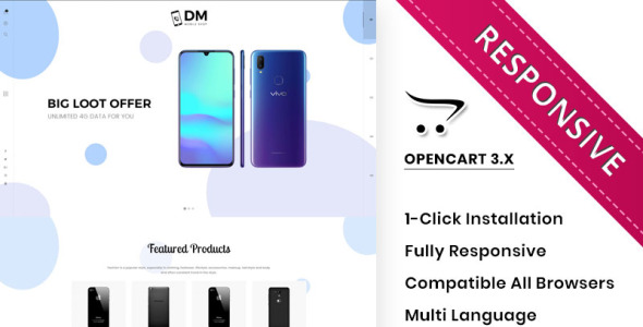 dm collection mobile store адаптивный шаблон opencart