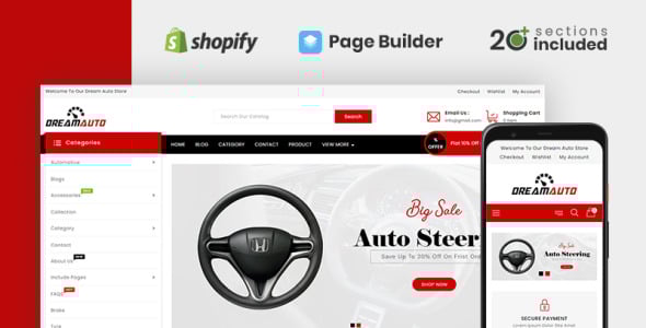 dream auto parts shopify тема