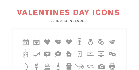 Набор иконок на тему св. валентин