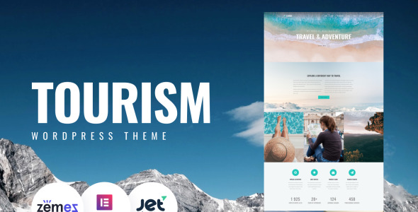 туризм одна страница современная тема wordpress elementor