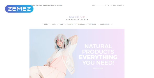 косметический магазин многостраничный чистый шаблон opencart