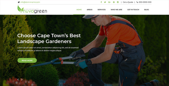 PSD шаблон на тему садоводство