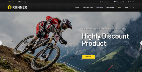 шаблон спортивного магазина opencart