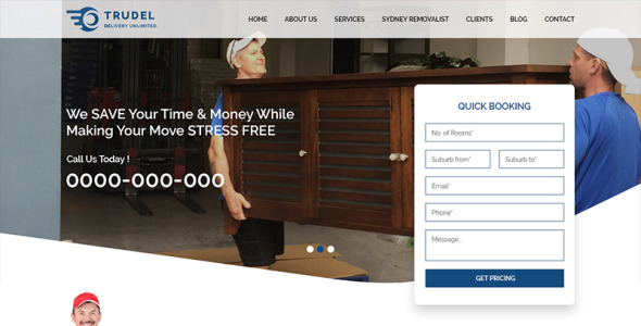 PSD шаблон на тему грузоперевозка