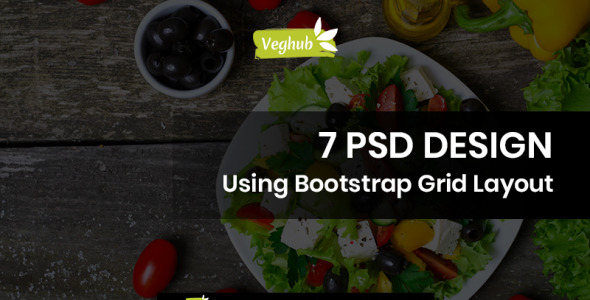 PSD шаблон на тему вегетарианский ресторан