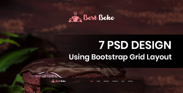 PSD шаблон на тему хлебобулочные изделия