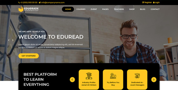 PSD шаблон на тему образование