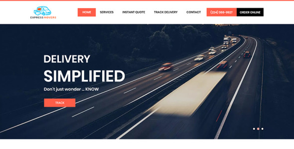 PSD шаблон на тему грузоперевозка