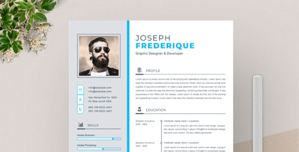 Адаптивный Резюме на тему графика