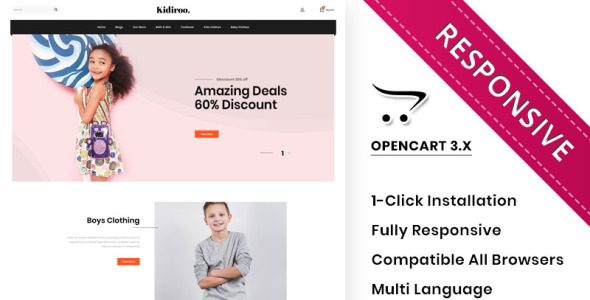 отзывчивый шаблон opencart для детского магазина