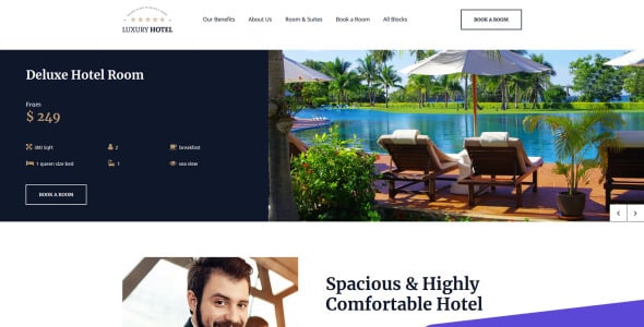 шаблон целевой страницы роскошного отеля